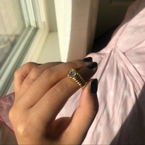 Chunky Gold Crystal Ring
